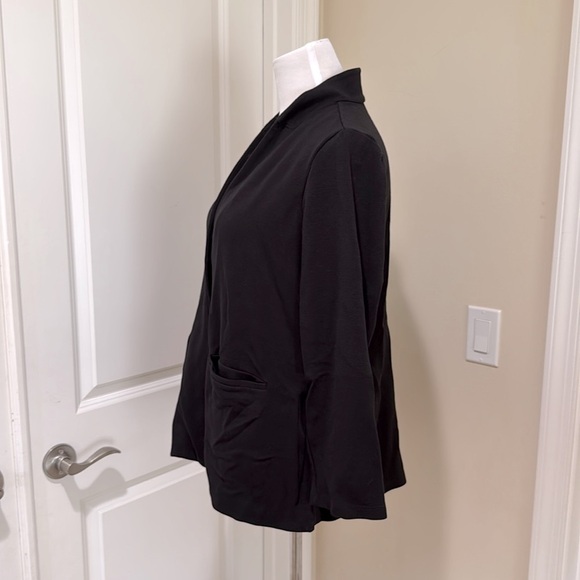 Eileen Fisher Single Button Long Sleeve Medium Weight Black Jacket Size Large - Picture 4 of 7